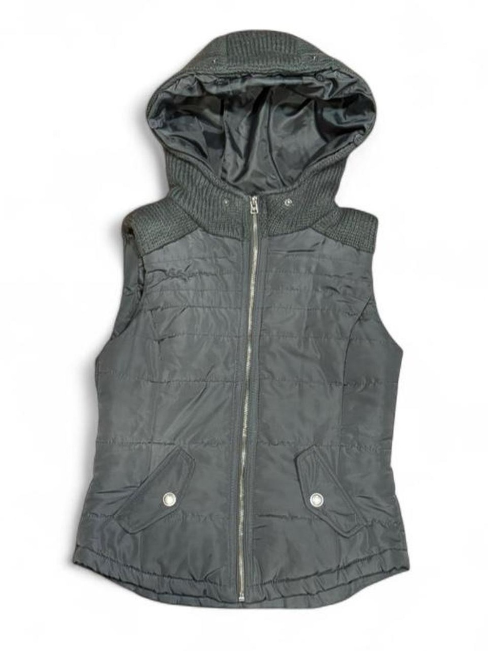 Y2K Aeropostale Knit Puffer Hybrid Hooded Vest
